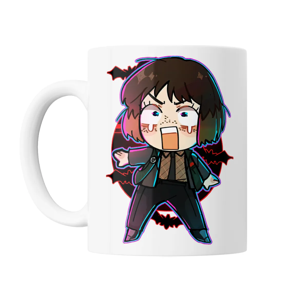 Taza de Cerámica Stranger Things Chibi con Murciélagos - vista 2