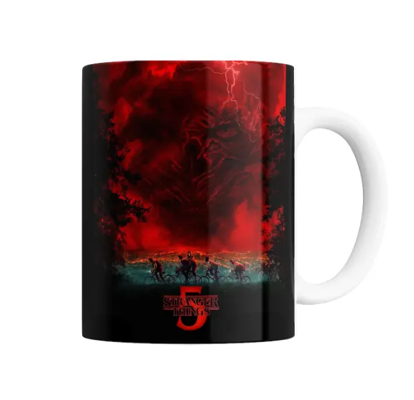 Taza de Cerámica Stranger Things 5 Demogorgon Bicicletas