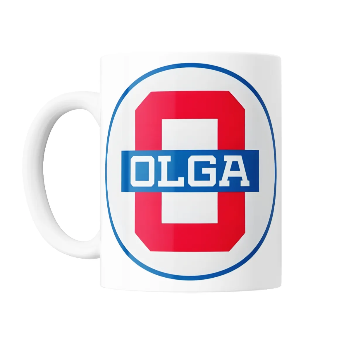Taza de Cerámica Olga Logo Rojo y Azul - vista 2