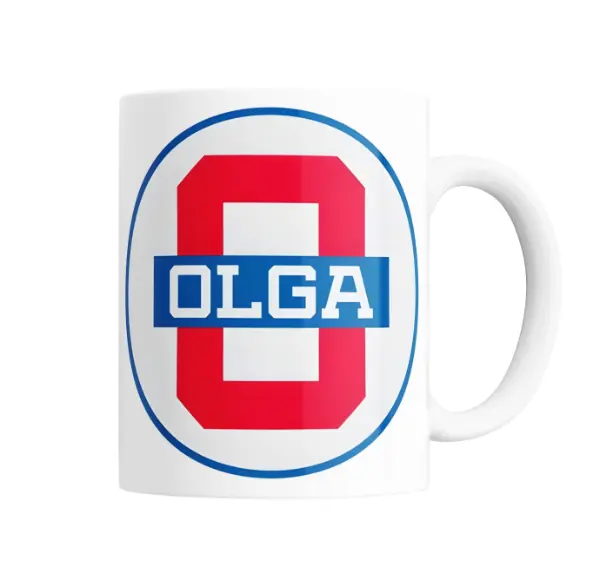 Taza de Cerámica Olga Logo Rojo y Azul