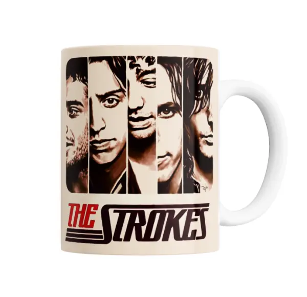 Taza de Cerámica The Strokes Retrato en Bandas