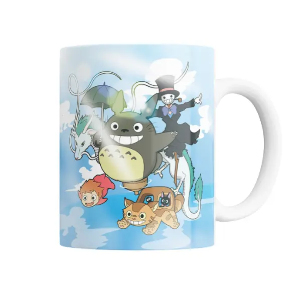 Taza de Cerámica Studio Ghibli Totoro, Catbus y Ponyo