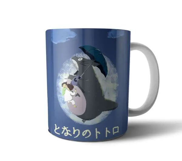 Taza de Cerámica Studio Ghibli Totoro con Paraguas bajo la luna