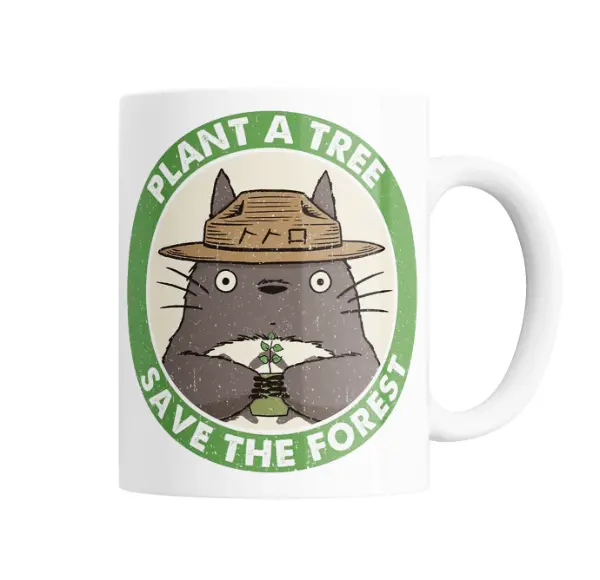 Taza de Cerámica Studio Ghibli Totoro Plant a Tree Save the Forest