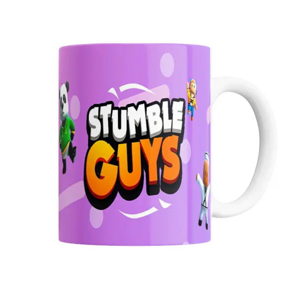 Taza de Cerámica Stumble Guys Personajes Morado