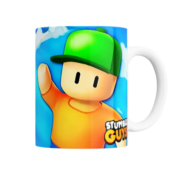Taza de Cerámica Stumble Guys Personaje con Gorra Verde