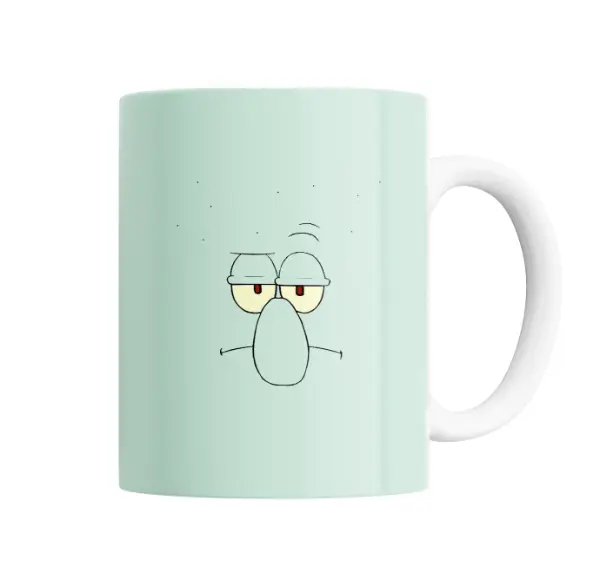 Taza de Cerámica Bob Esponja Calamardo Cara