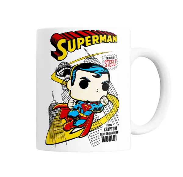 Taza de Cerámica Superman Estilo Funko Pop Krypton