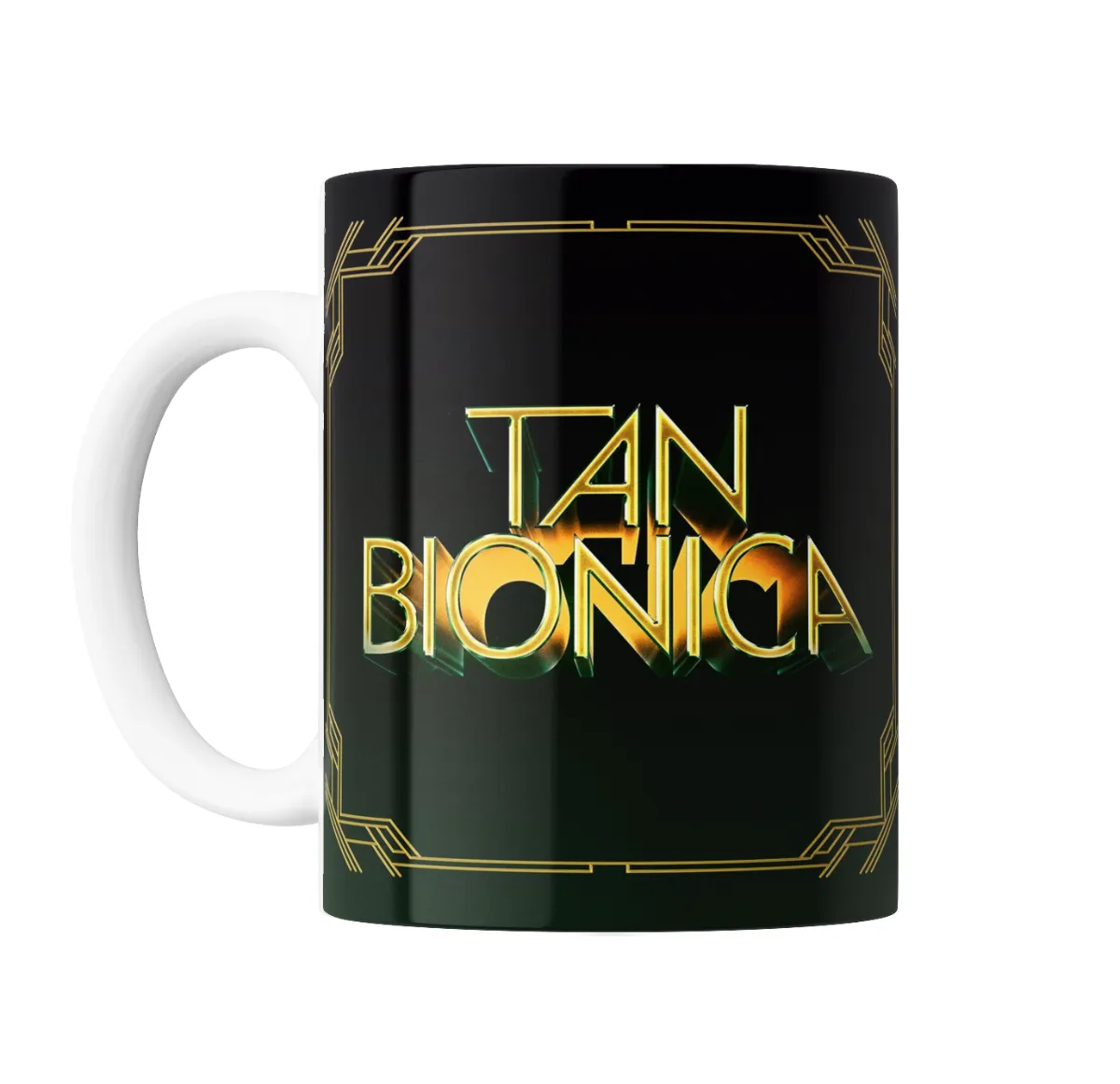 Taza de Cerámica Tan Bionica Logo Dorado - vista 2