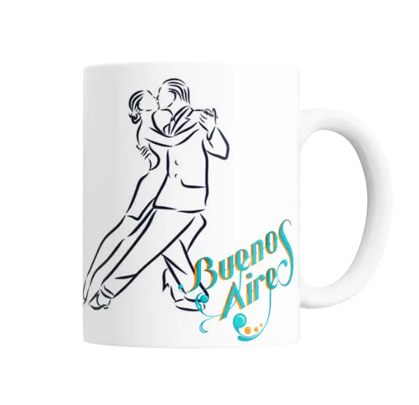 Taza de Cerámica Tango Buenos Aires Pareja Bailando