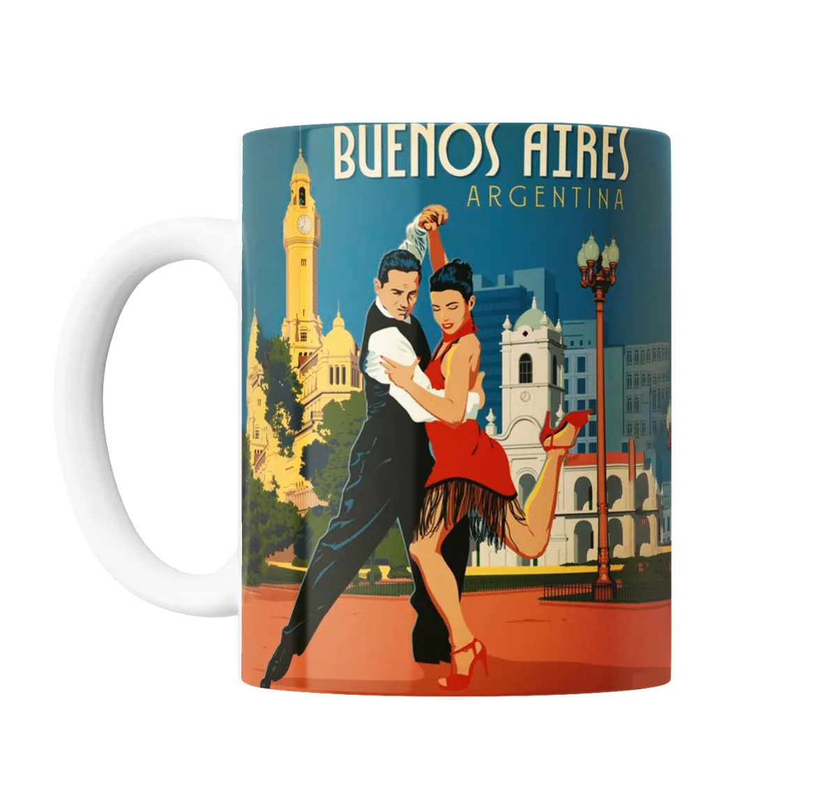 Taza de Cerámica Buenos Aires Argentina Tango Vintage - vista 2