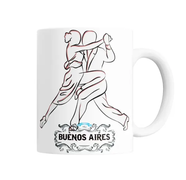 Taza de Cerámica Tango Buenos Aires Pareja Bailando