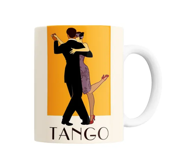 Taza de Cerámica Tango Pareja Bailando Art Deco