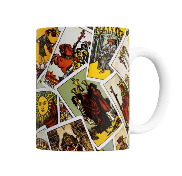 Taza de Cerámica Cartas de Tarot El Mago y Arcanos