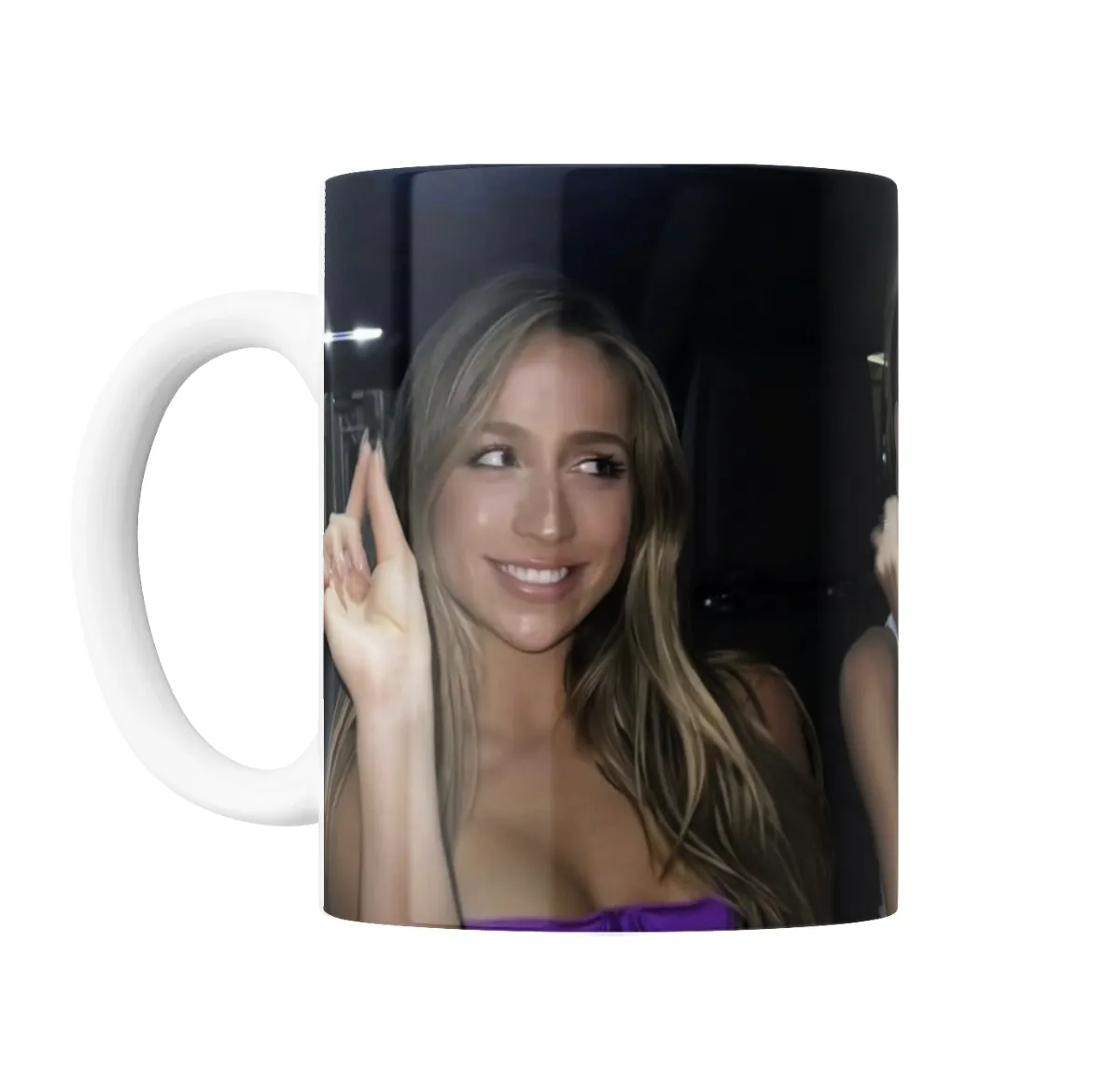 Taza de Cerámica Tate McRae Foto Sonriendo Top Violeta - vista 2
