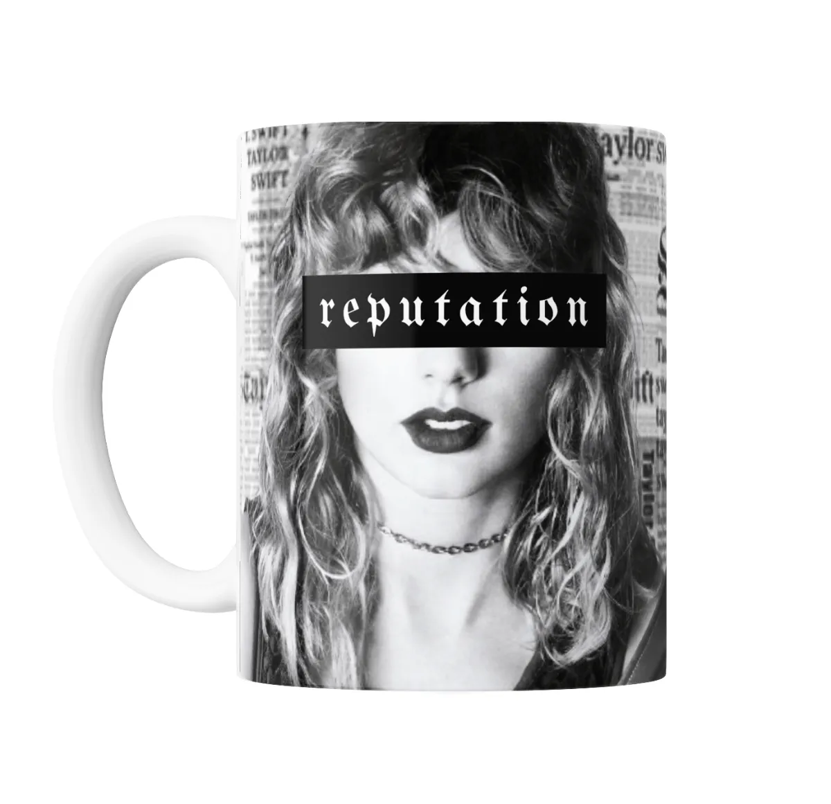 Taza de Cerámica Taylor Swift Reputation Blanco y Negro - vista 2