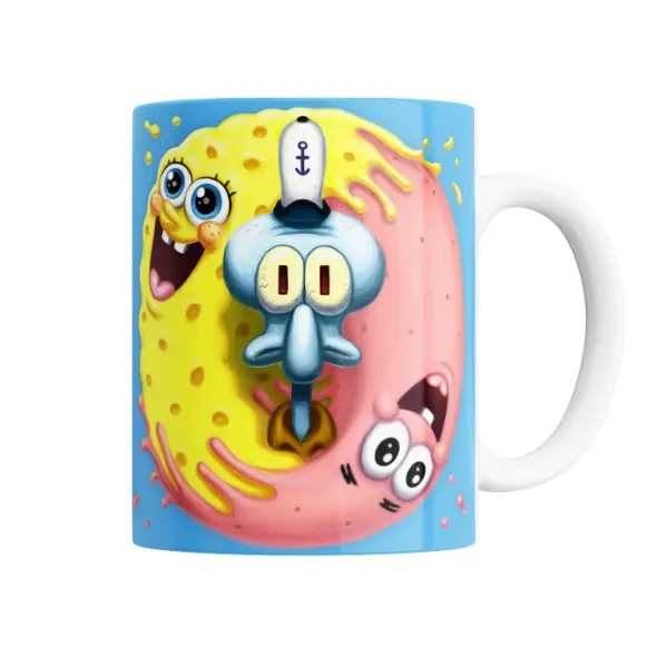 Taza de Cerámica Bob Esponja Bob, Calamardo y Patricio