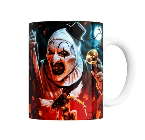 Taza de Cerámica Terrifier Art the Clown y Ángel Guerrero