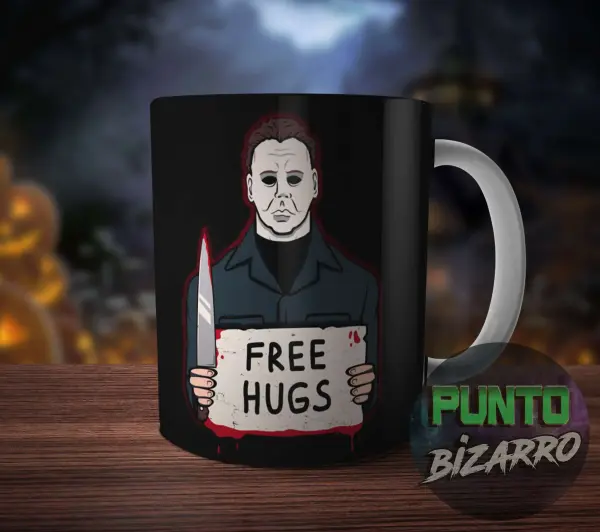 Taza de Cerámica Halloween Michael Myers Free Hugs
