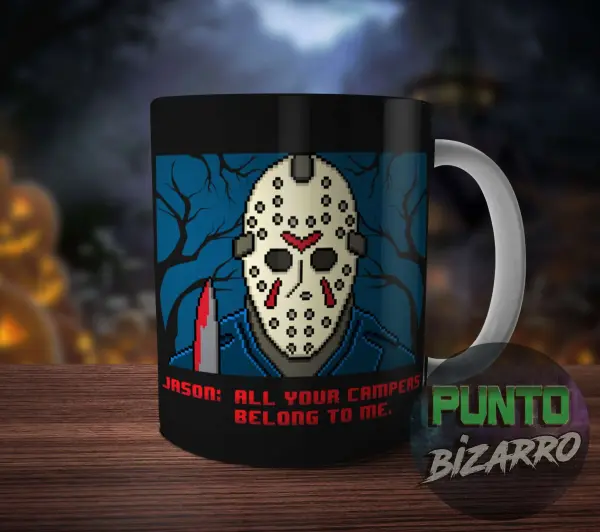 Taza de Cerámica Viernes 13 Jason Voorhees Pixel Art