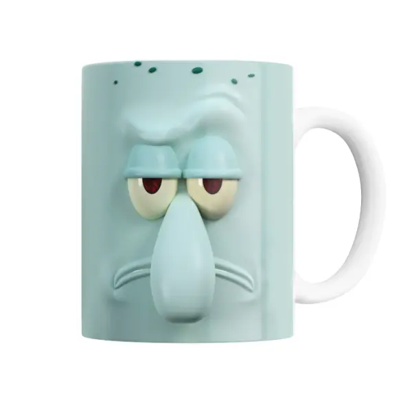 Taza de Cerámica Bob Esponja Calamardo Cara