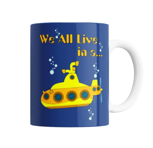 Taza de Cerámica The Beatles Yellow Submarine Frase