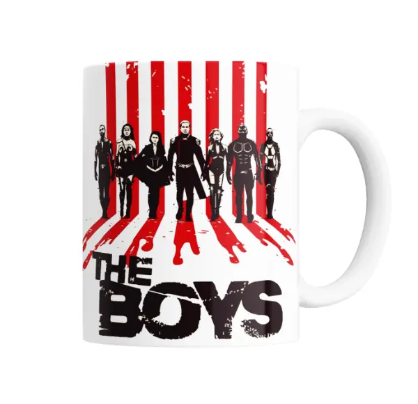 Taza de Cerámica The Boys Equipo Completo Siluetas Rojas