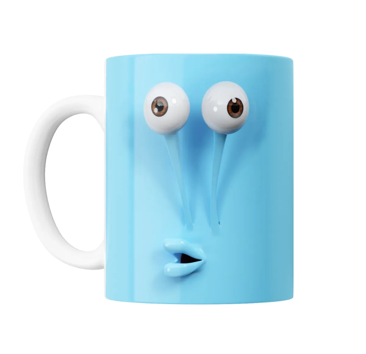 Taza de Cerámica Bob Esponja Cara Azul Ojos Saltones - vista 2