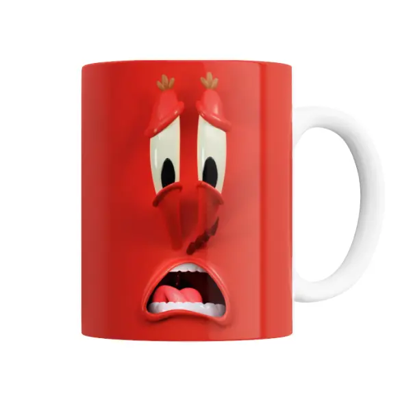 Taza de Cerámica Bob Esponja Cara Roja