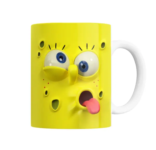 Taza de Cerámica Bob Esponja Cara Loca