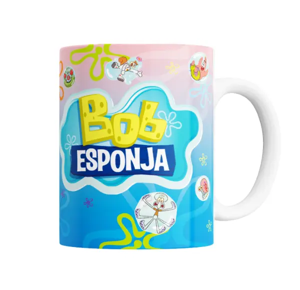 Taza de Cerámica Bob Esponja Patricio Feliz