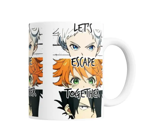 Taza de Cerámica The Promised Neverland Norman Emma Ray Let's Escape Together