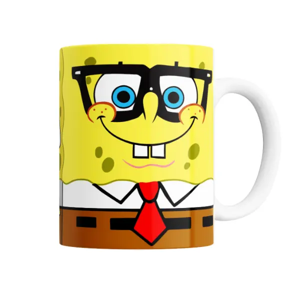Taza de Cerámica Bob Esponja con Anteojos y Corbata