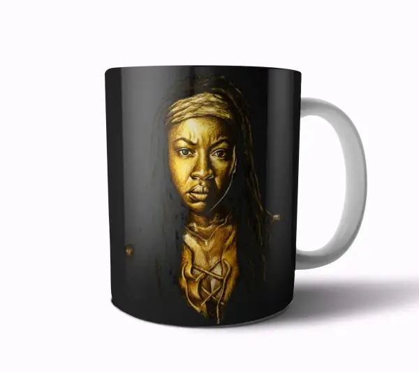 Taza de Cerámica The Walking Dead Michonne Retrato Dorado