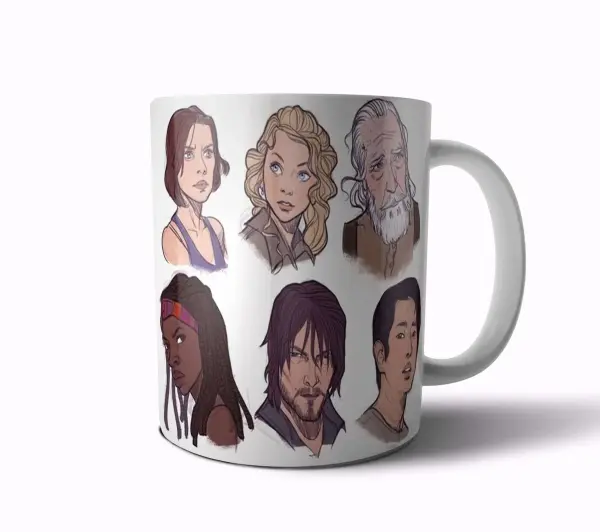 Taza de Cerámica The Walking Dead Maggie Beth Hershel Michonne Daryl Glenn