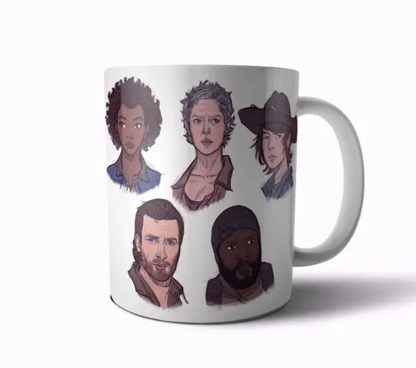 Taza de Cerámica The Walking Dead Personajes Ilustrados