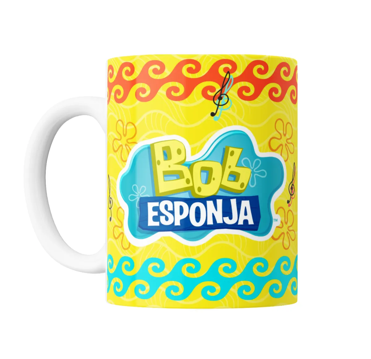 Taza de Cerámica Bob Esponja escuchando música con auriculares - vista 2