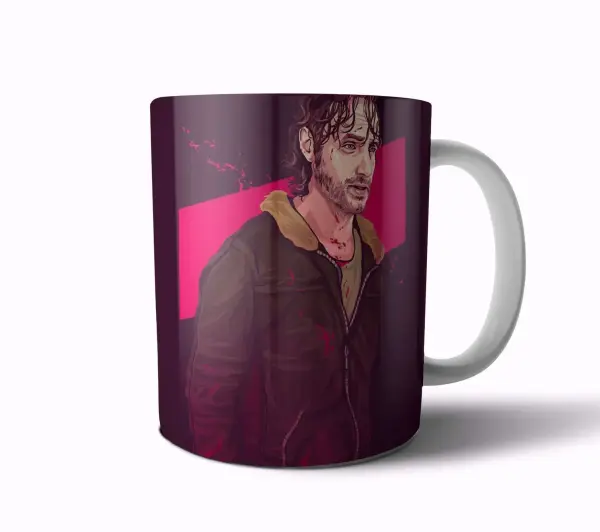 Taza de Cerámica The Walking Dead Rick Grimes Sobreviviente Arte Rosa