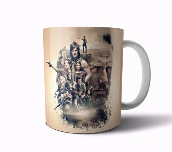 Taza de Cerámica The Walking Dead Rick Grimes y elenco