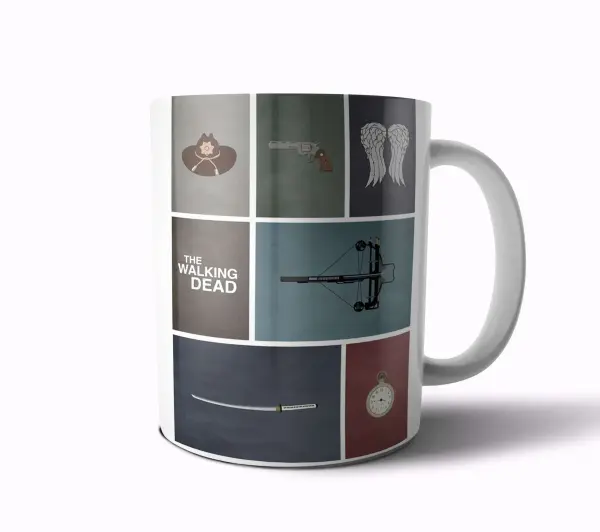 Taza de Cerámica The Walking Dead Objetos de Rick, Daryl, Michonne y Carol