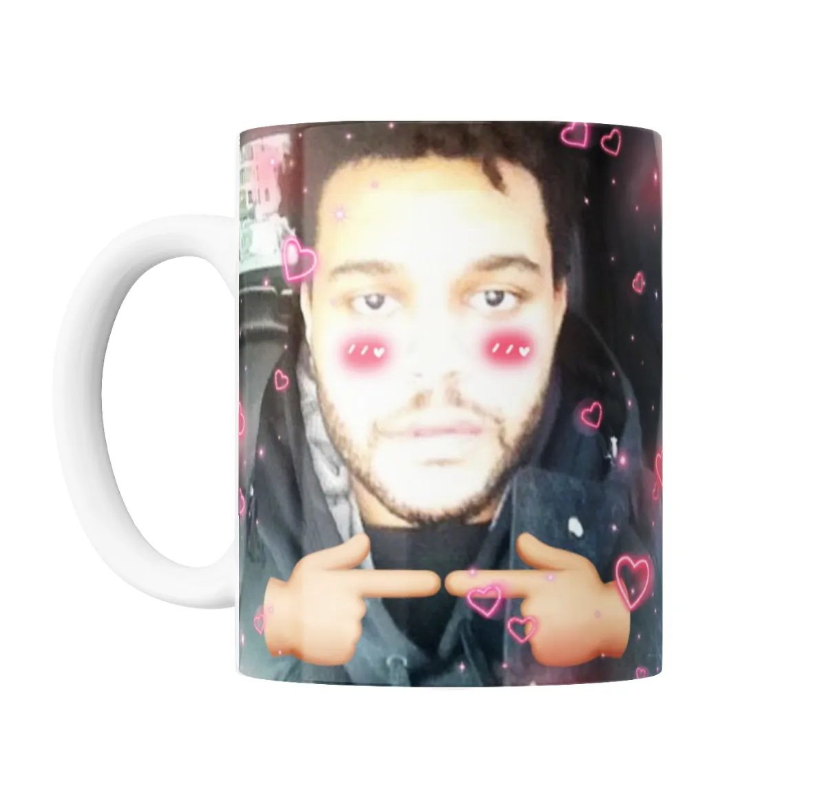 Taza de Cerámica The Weeknd Meme Corazones - vista 2