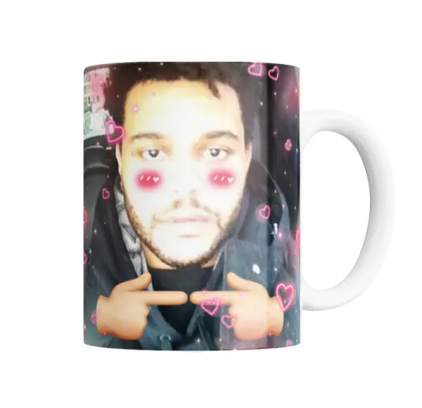 Taza de Cerámica The Weeknd Meme Corazones