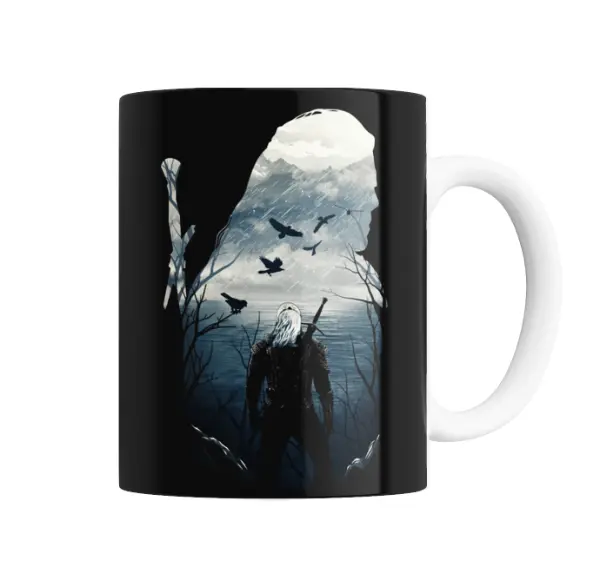 Taza de Cerámica The Witcher Geralt con Cuervos