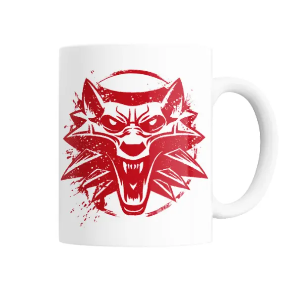 Taza de Cerámica The Witcher Medallón del Lobo Rojo