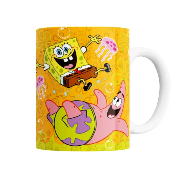 Taza de Cerámica Bob Esponja y Patricio Estrella Jugando