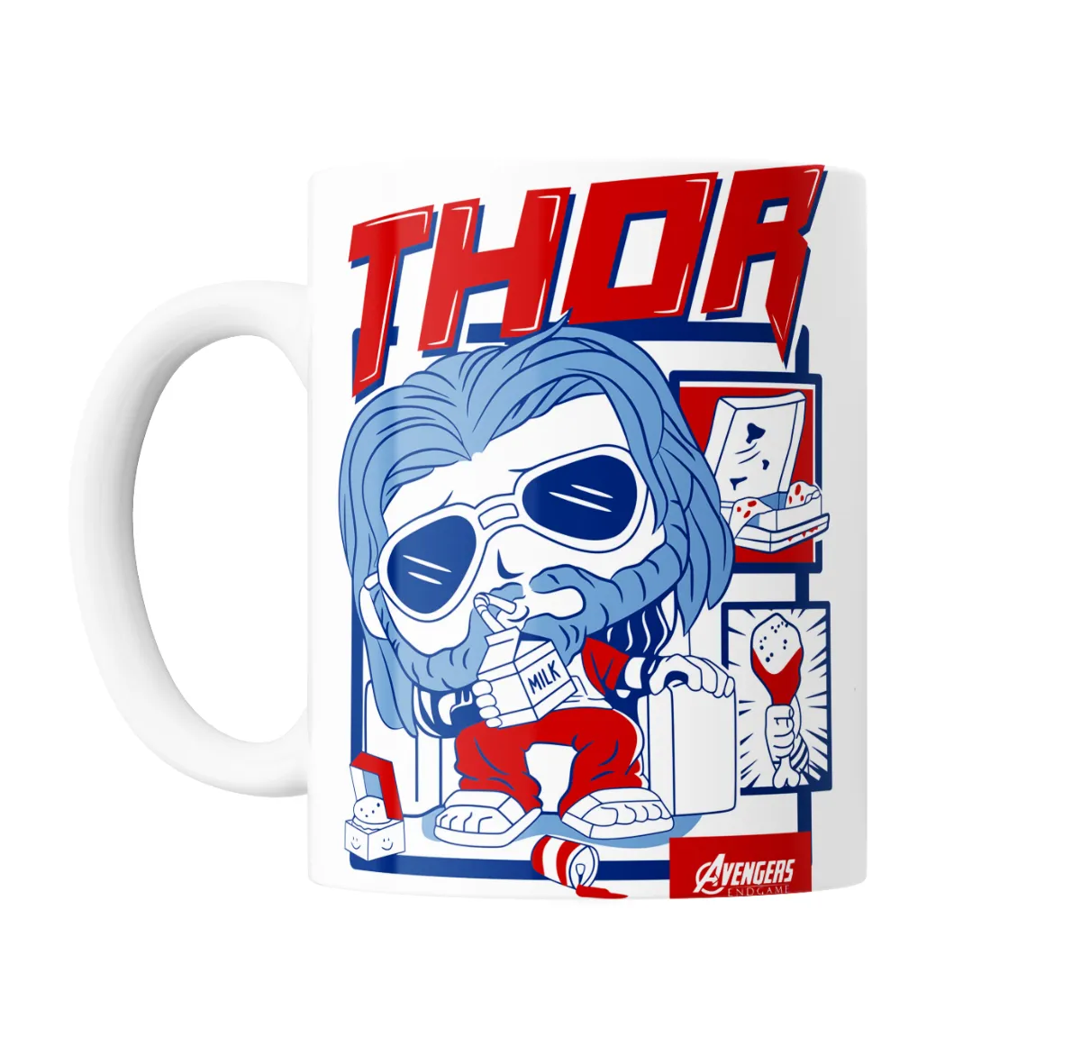 Taza de Cerámica Thor Avengers Endgame Chibi Leche y Pollo - vista 2