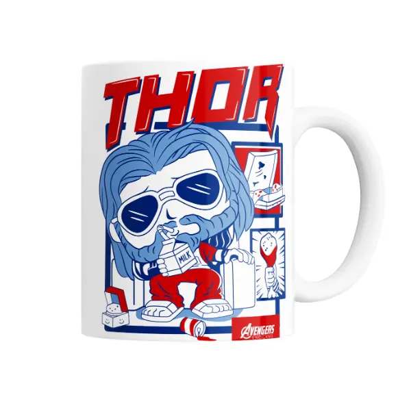 Taza de Cerámica Thor Avengers Endgame Chibi Leche y Pollo