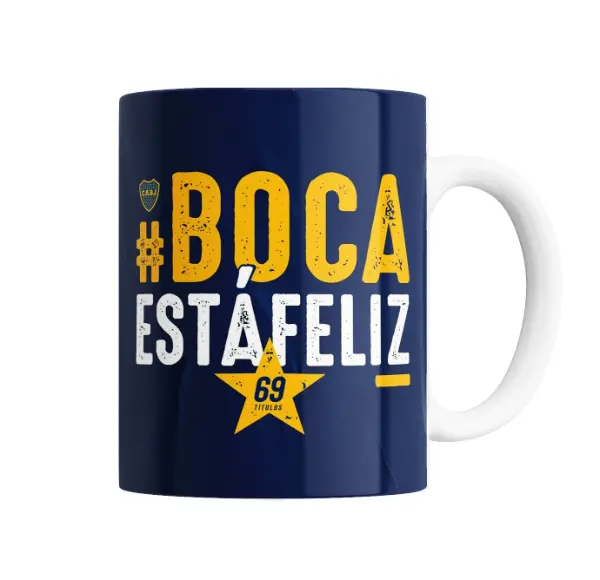 Taza de Cerámica Boca Juniors #BocaEstáFeliz 69 Títulos