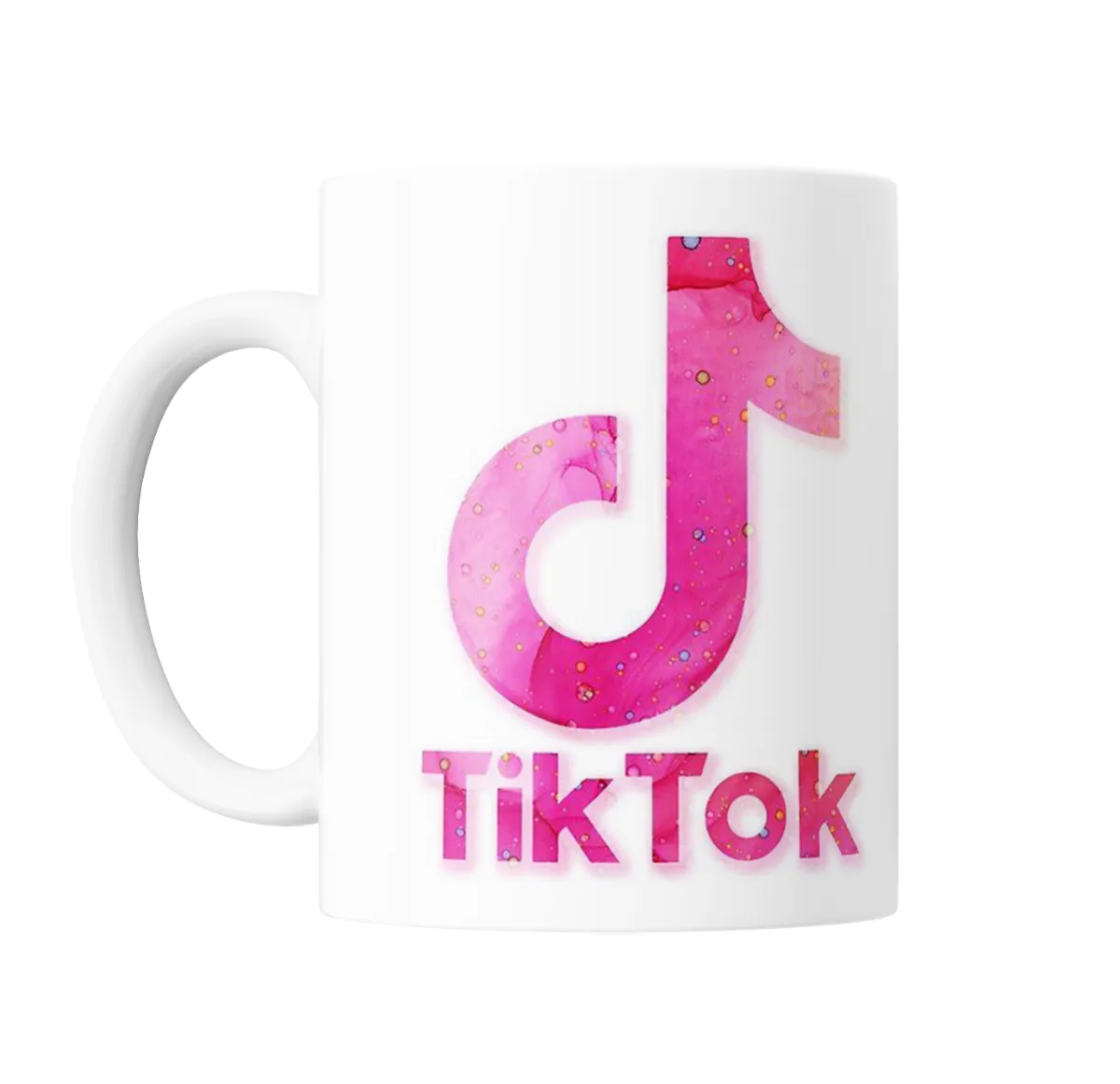 Taza de Cerámica TikTok Logo Rosa - vista 2