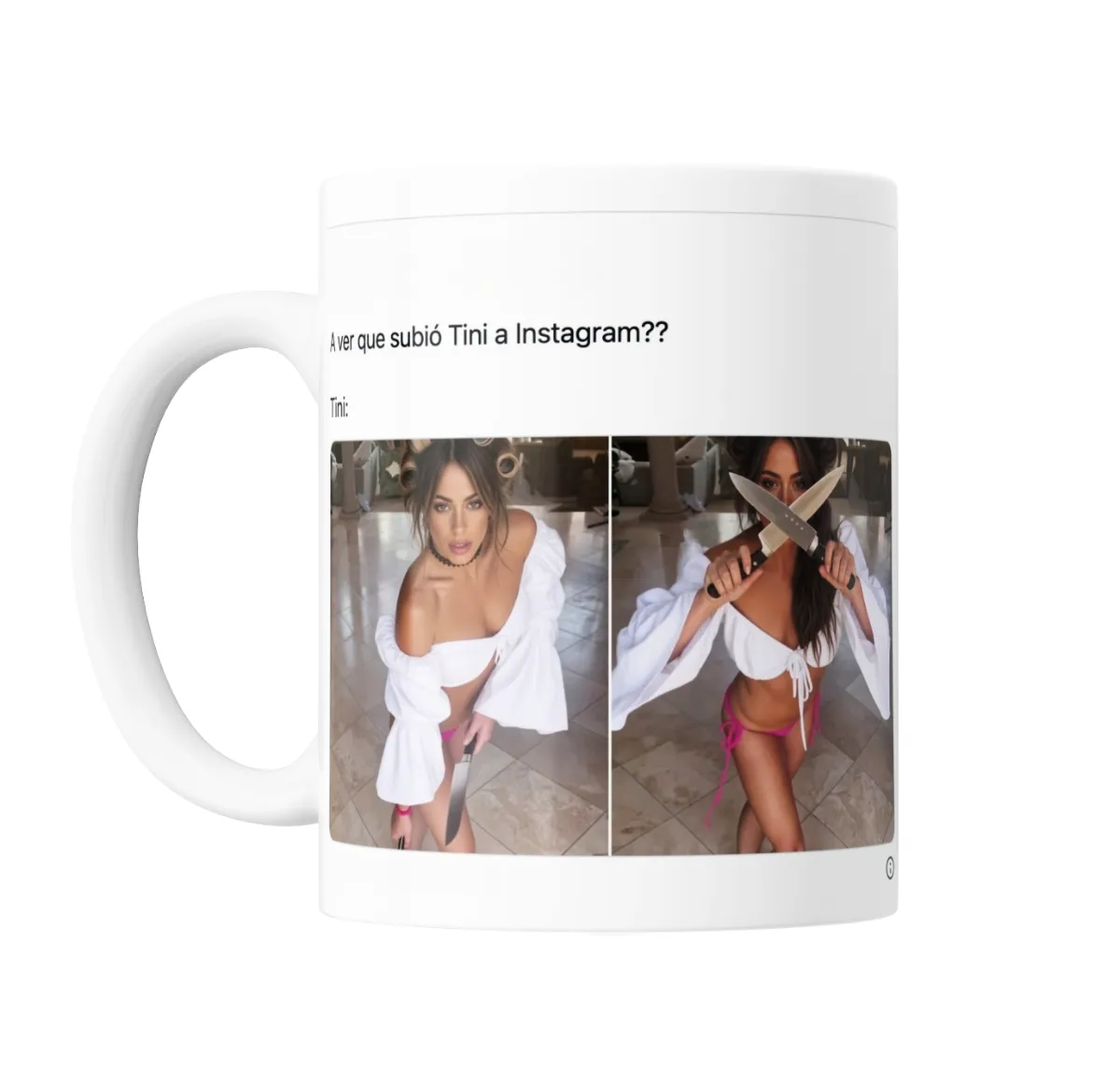 Taza de Cerámica Tini Meme A ver que subió a Instagram - vista 2